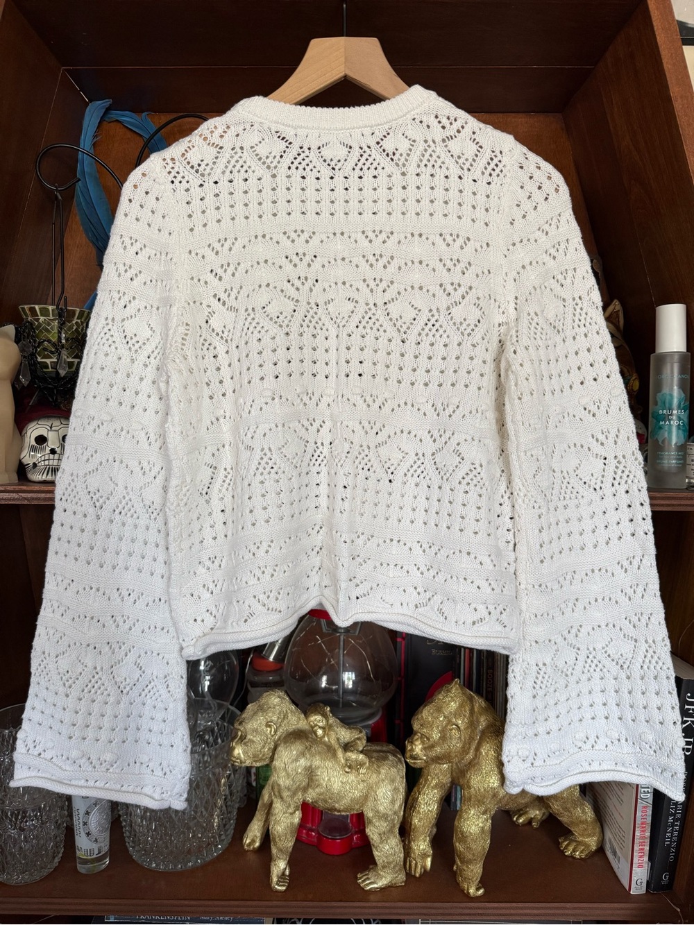 French Connection - Crew Neck Long Sleeve Crochet Bobble Knit Jumper - Medium - Picture 6 of 7